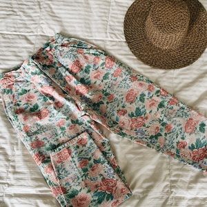 Vintage Lee White Floral Mom Jeans